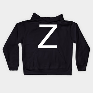 Helvetica Z in white Kids Hoodie